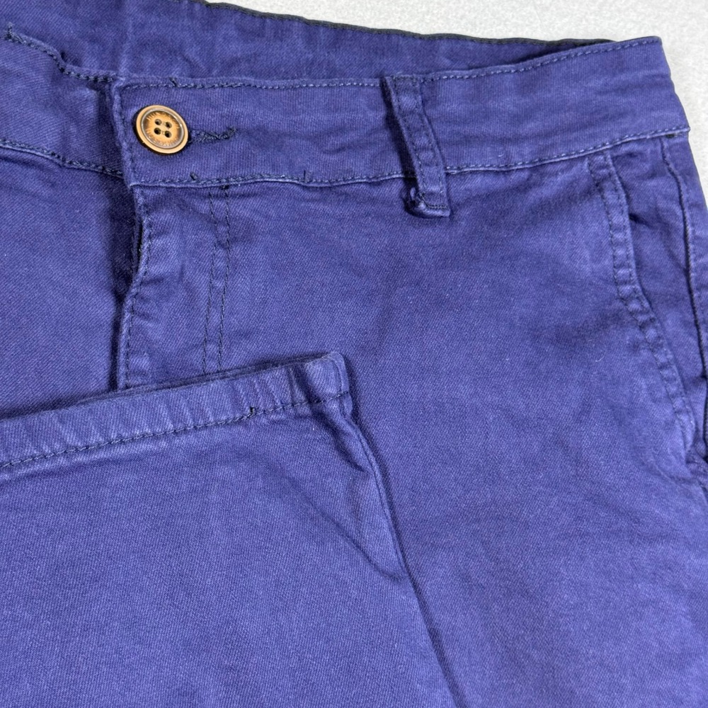 Hungson Mens Chino Pants Navy Blue Slim Straight Twill Trousers